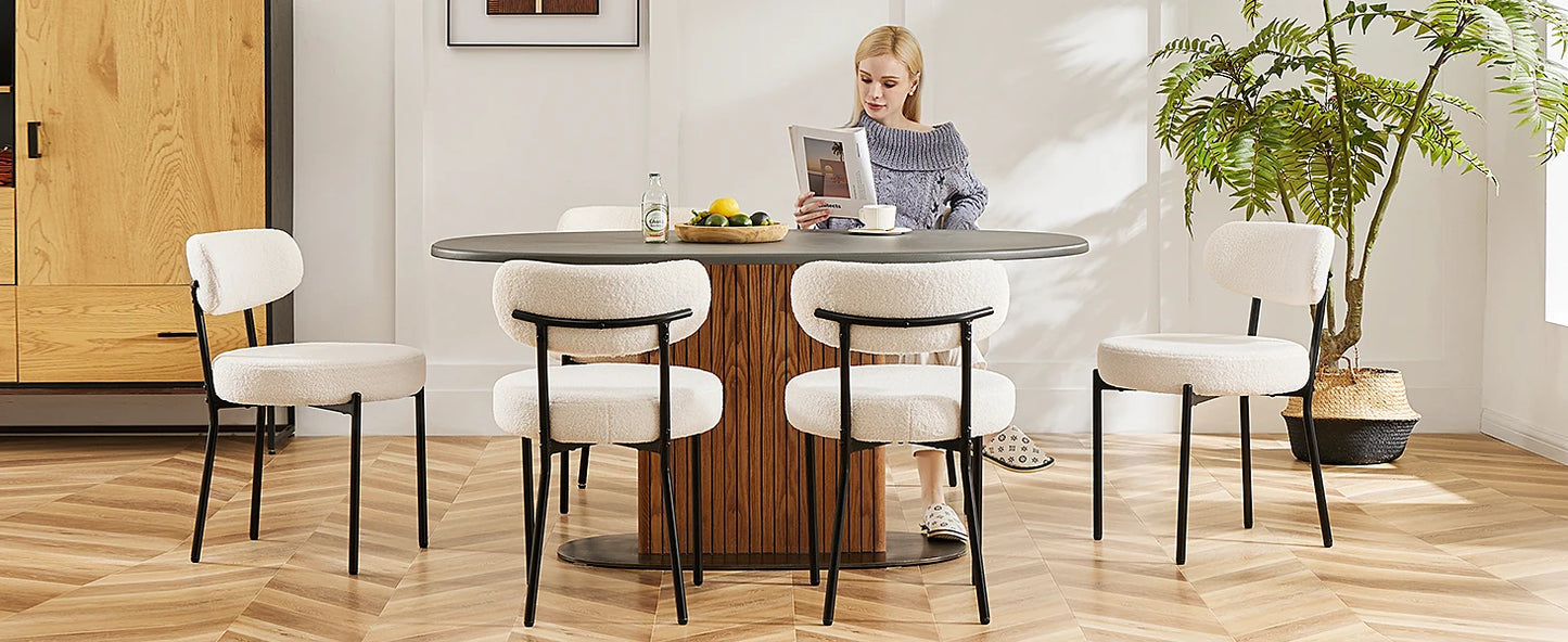 Ergonomic Round Dining Chairs (Set of 2)