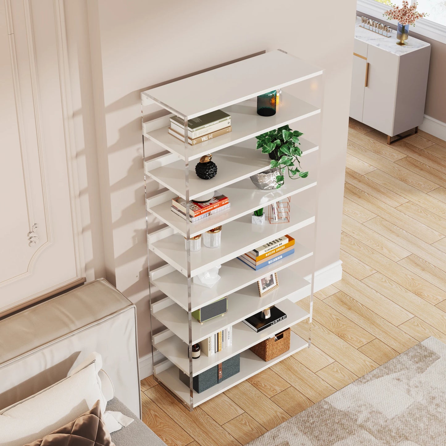Acrylic 8-Tier Bookshelf