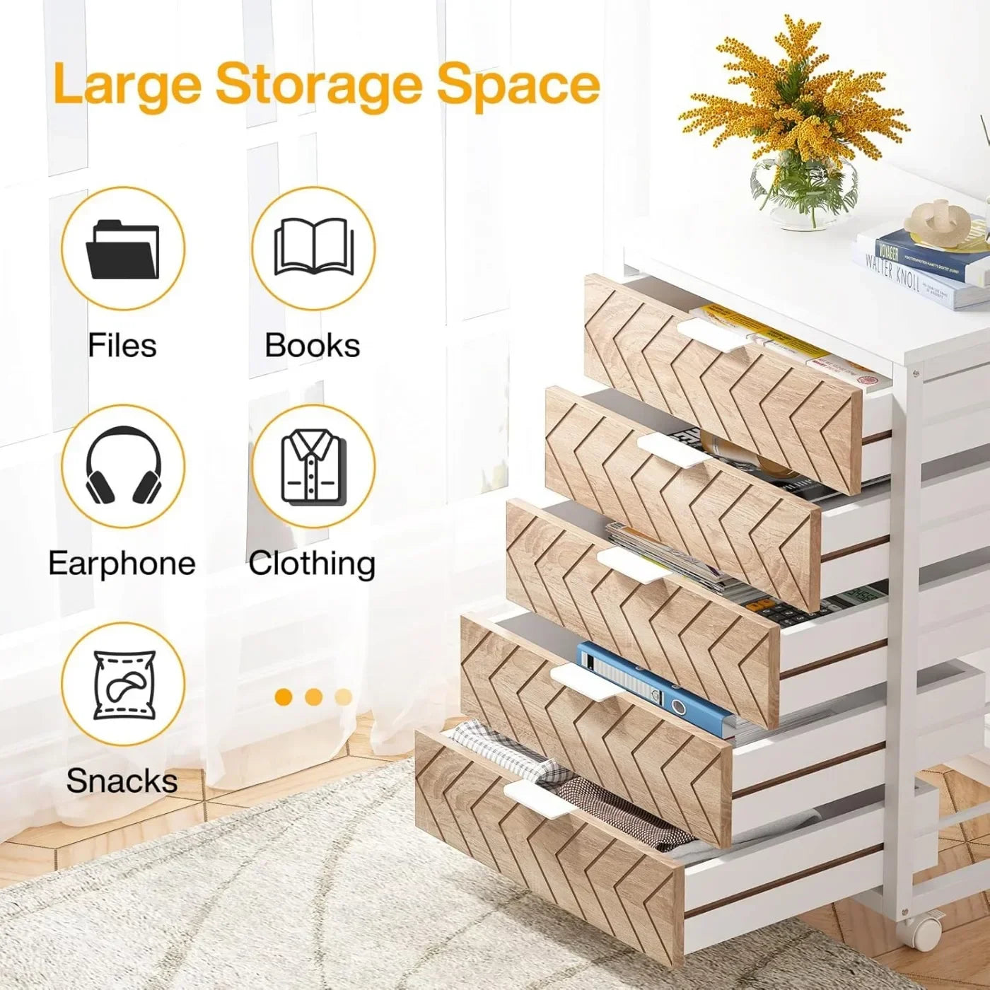 Mobile 5‑Drawer Cabinet