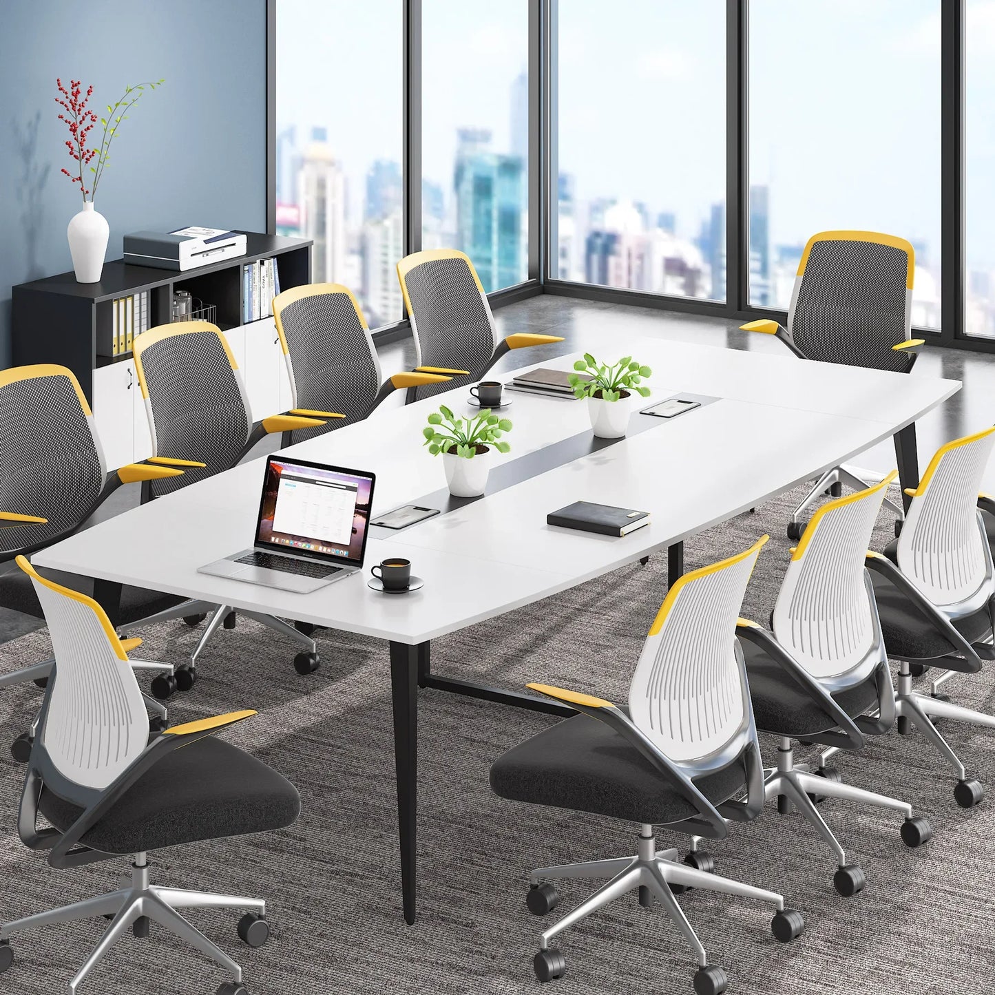 Boat-Shaped Conference Table