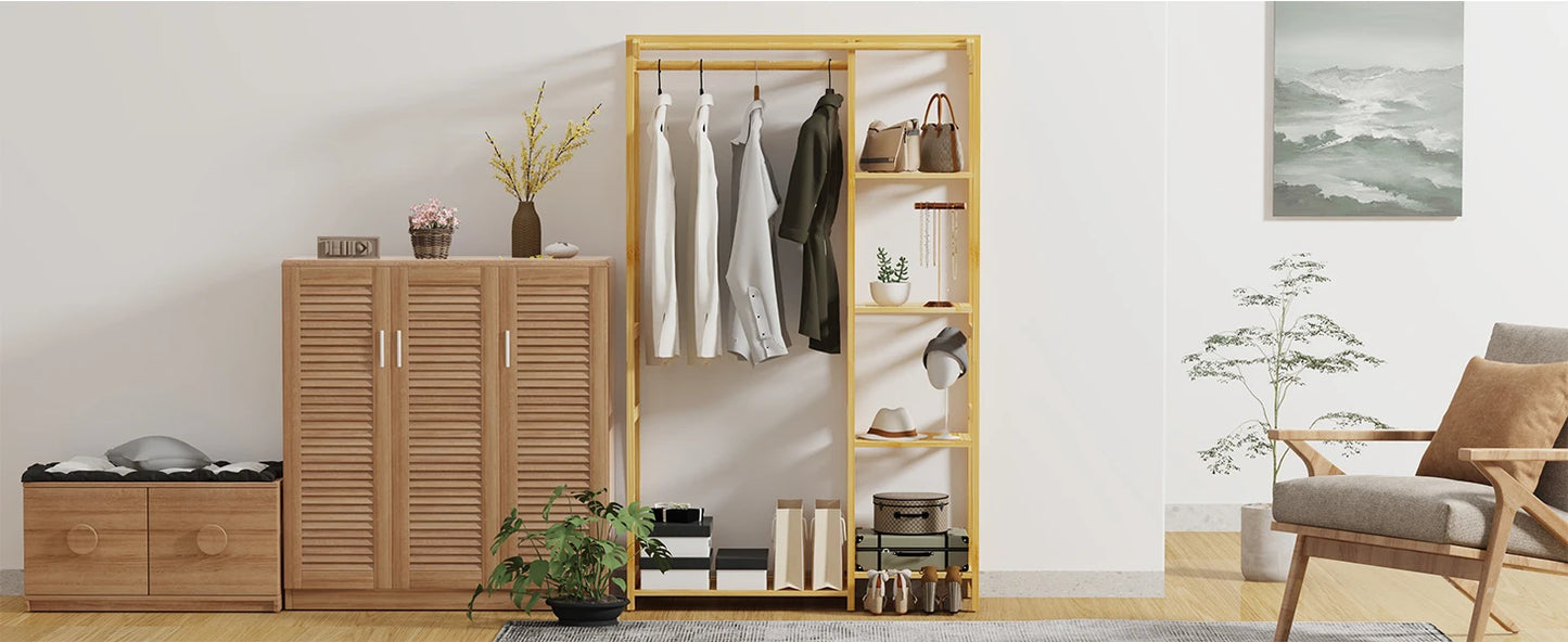 Open Bamboo Clothes Rack