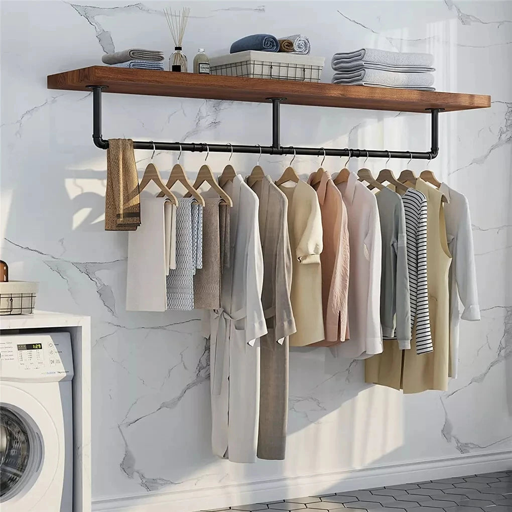 Industrial Wall Clothes Rack