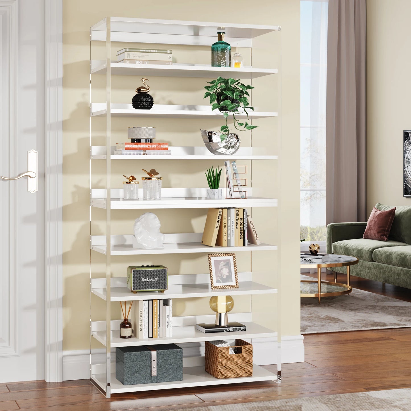 Acrylic 8-Tier Bookshelf