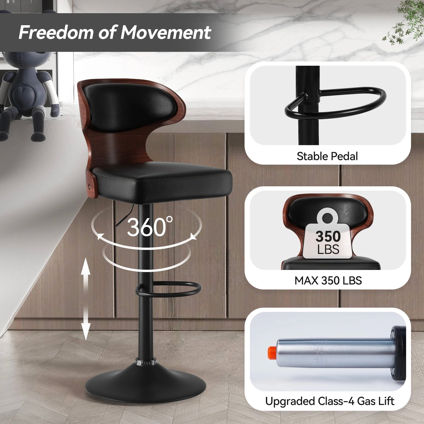 Rotating PU Bar Stools