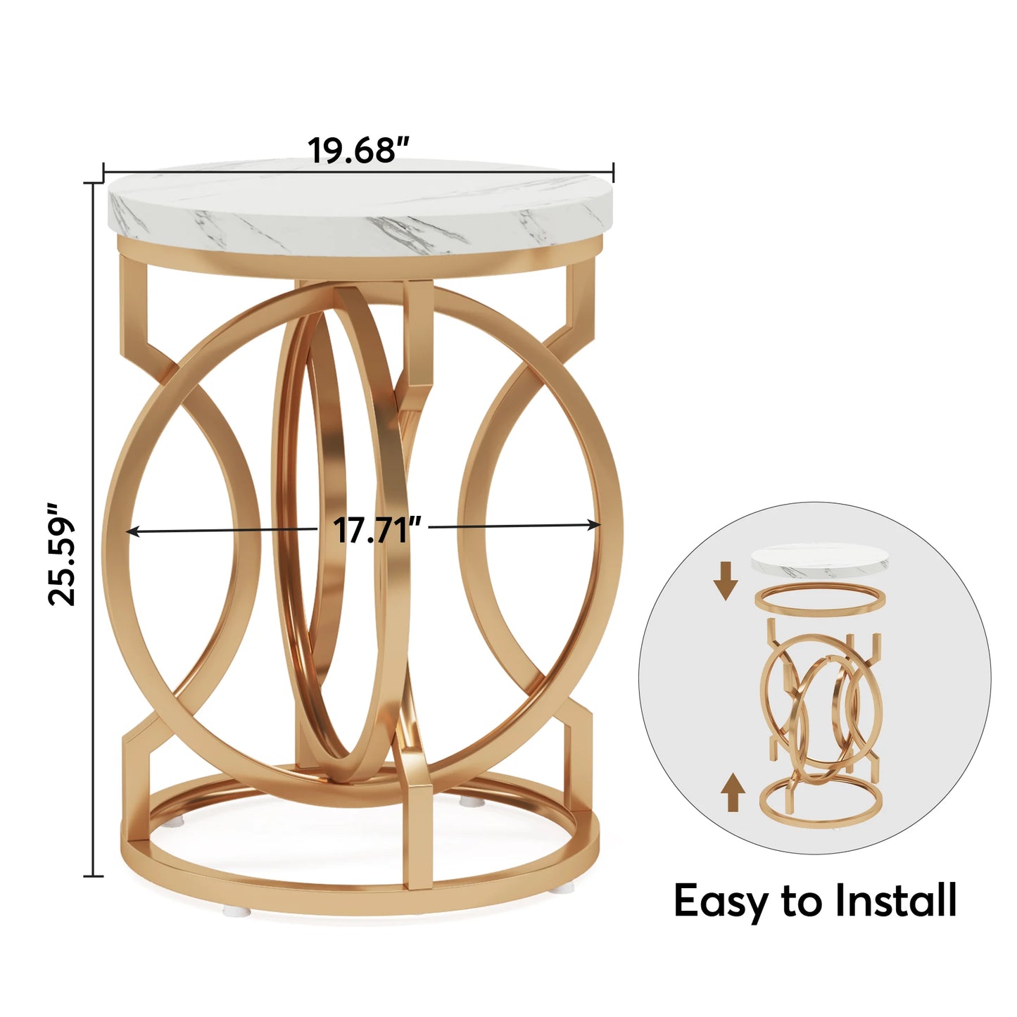 O-Base Marble Side Table