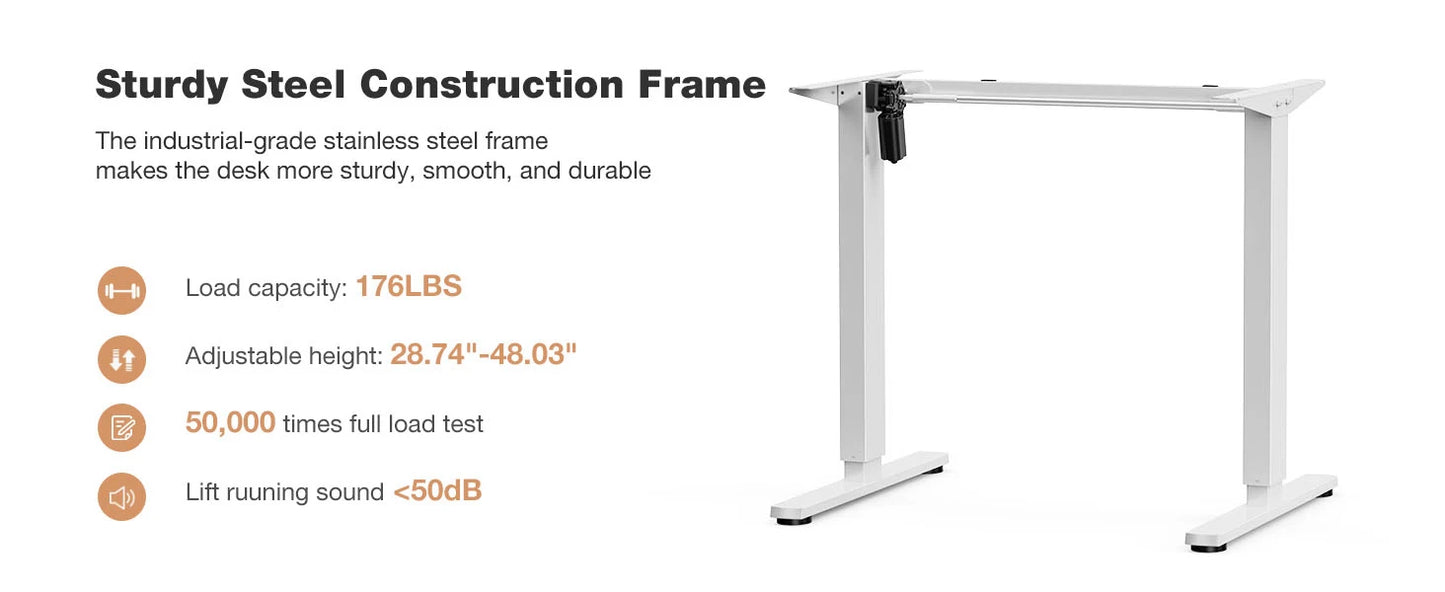 Electric Height Adjustable Standing Desk – 40x24 Inch