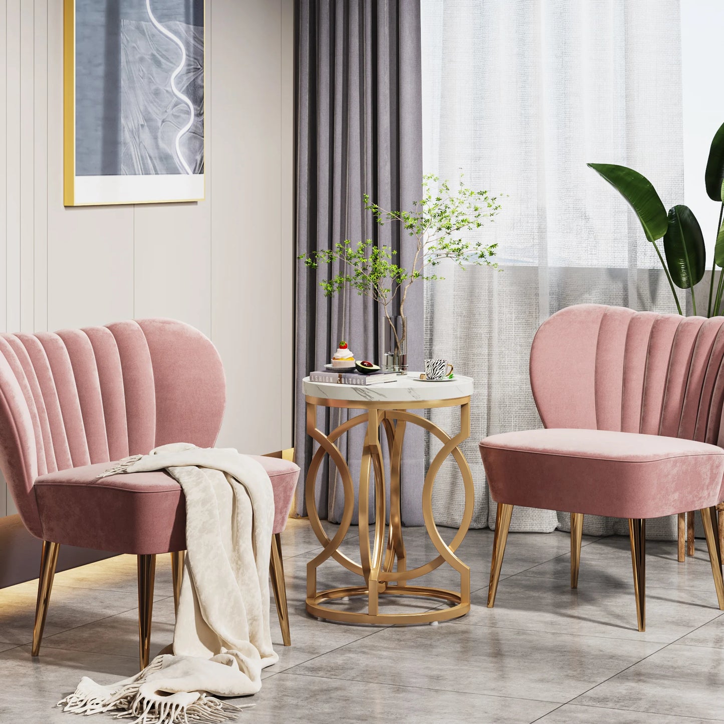 O-Base Marble Side Table