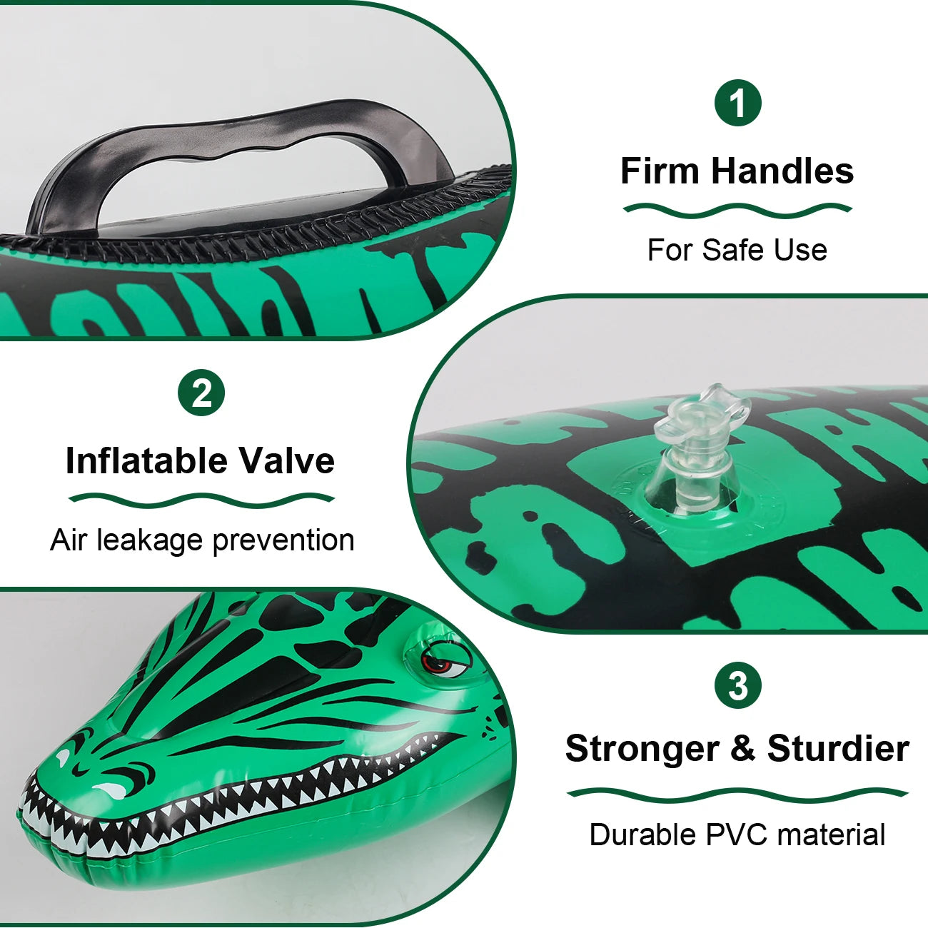Summer Thick Inflatable Crocodile Shape Swimming Ring