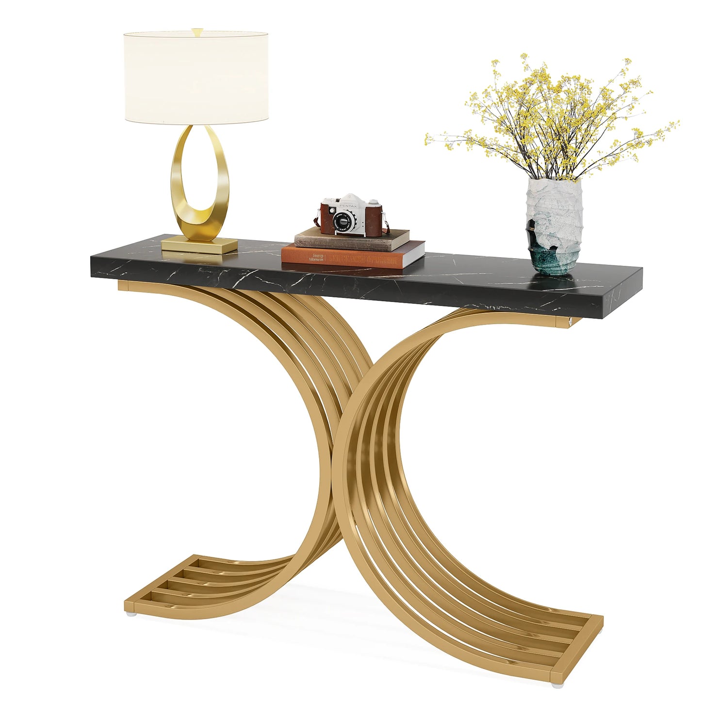 Gold Geometric Console