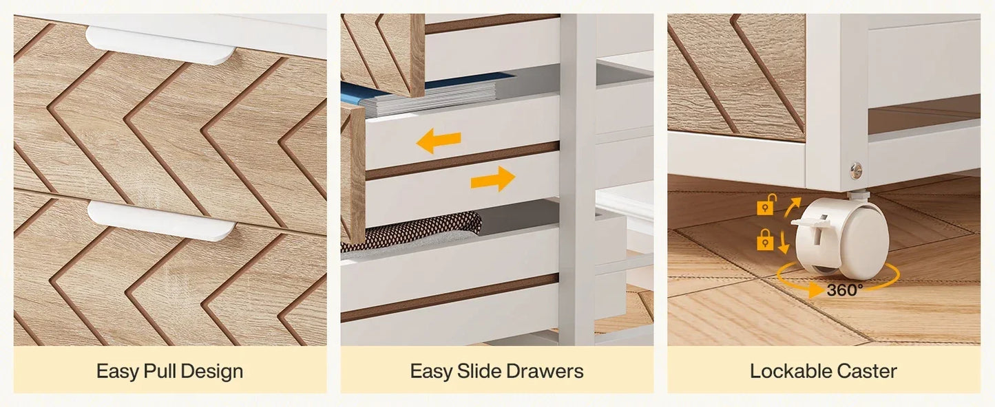 Mobile 5‑Drawer Cabinet