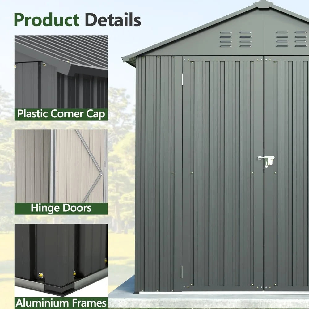 6×6 Outdoor Metal Utility Shed