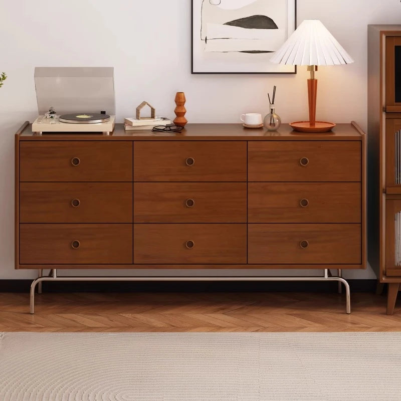Classic Rustic Living Room Cabinet with Doors – Vintage Glam Storage Unit