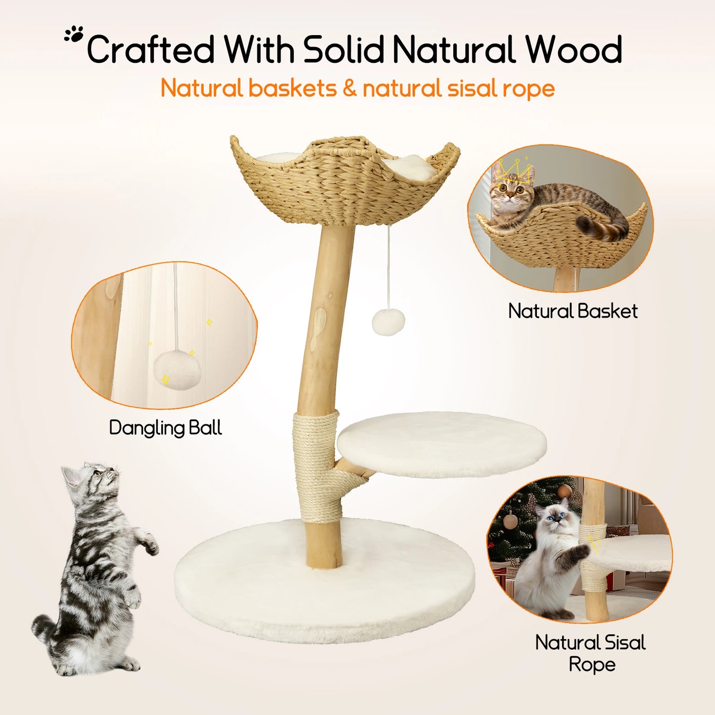 Modern Wooden Cat Activity Tree