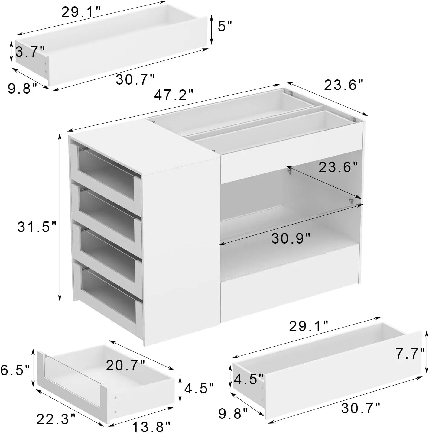 White Glass Wardrobe Cabinet
