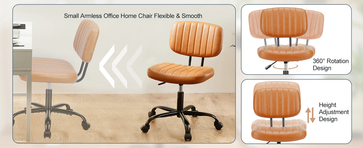 Armless Office Desk Chair with Lumbar Support