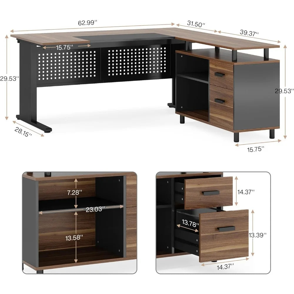 Executive L‑Shaped Desk