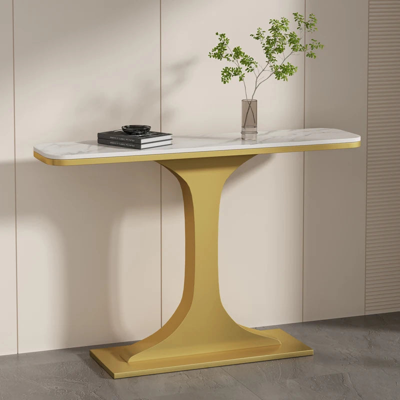 Luxury Corner Console Table – Modern Nordic Entryway Table with Unique Design for Living Rooms and Hallways