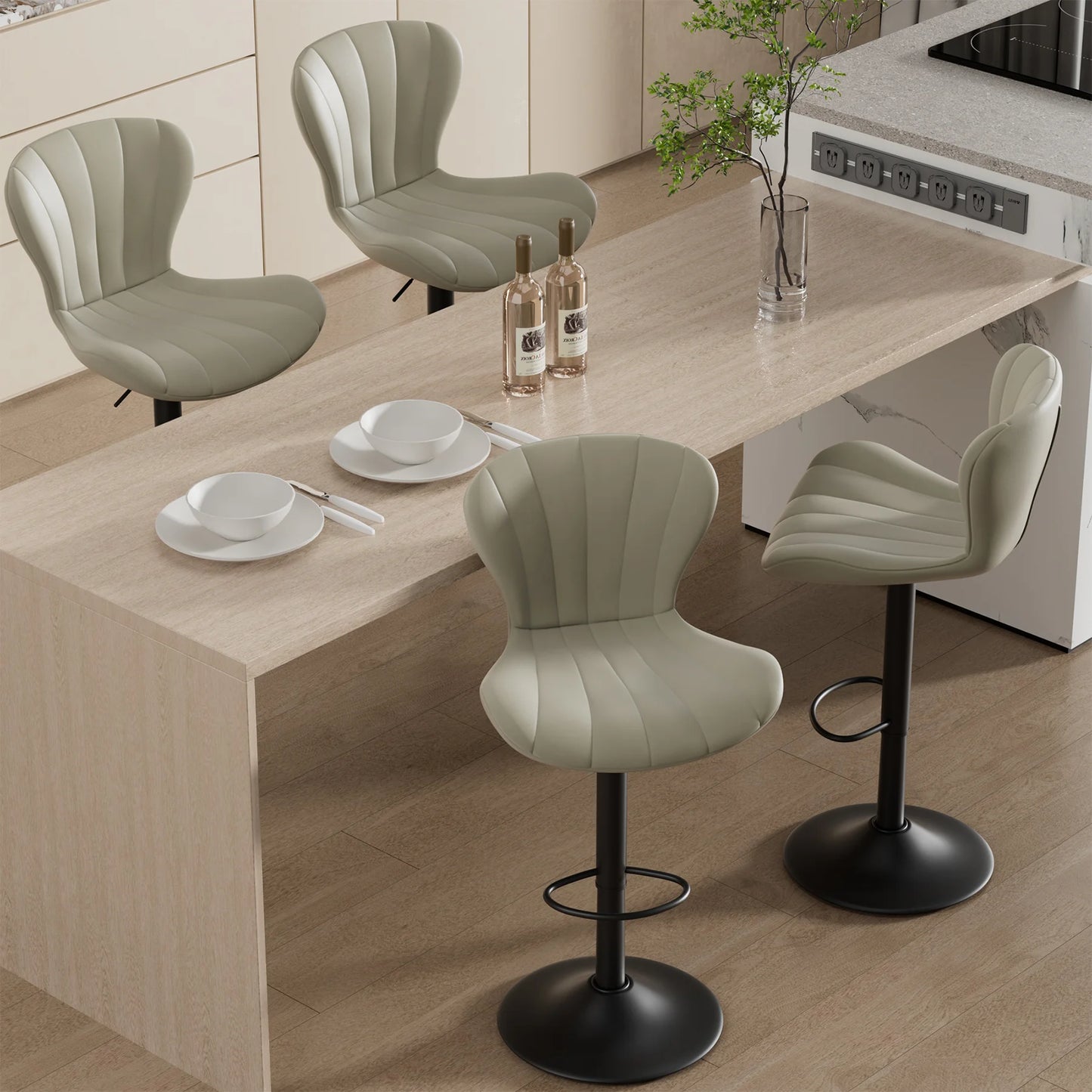Adjustable Bar Chairs Set