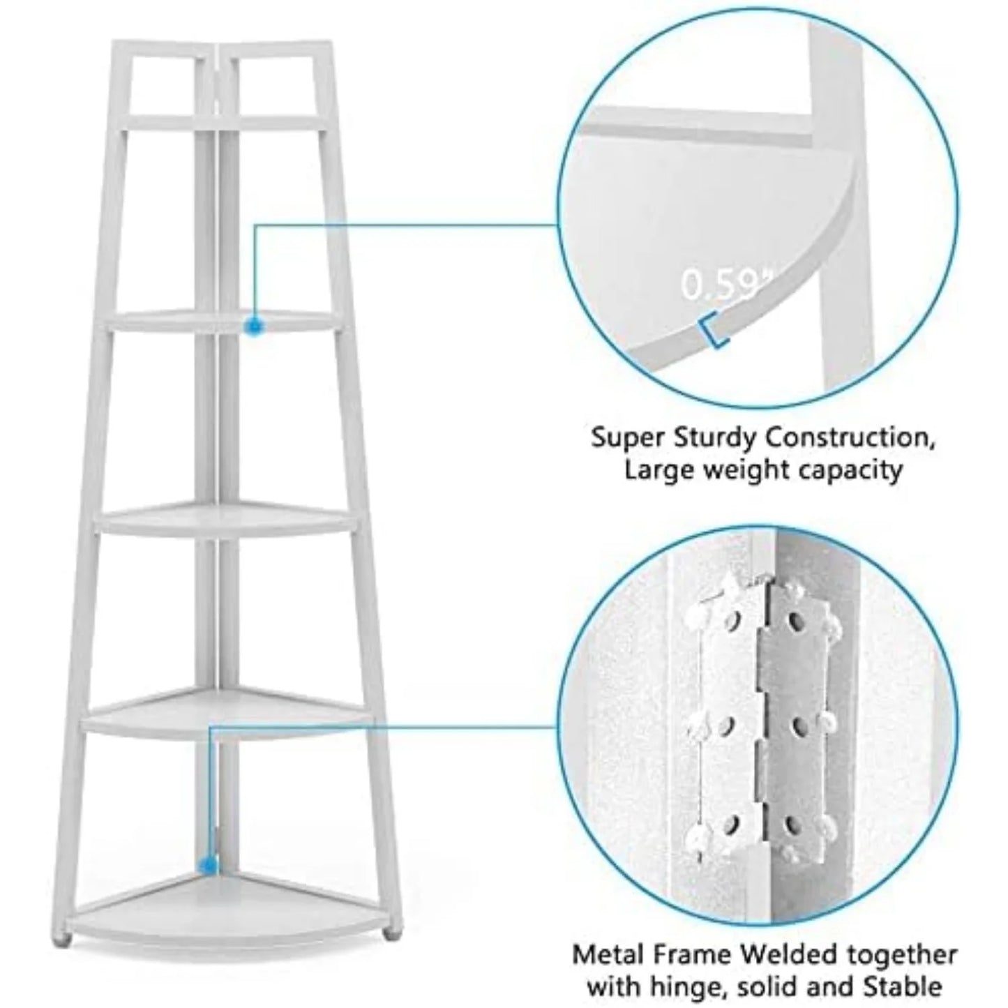 White Corner Bookcase