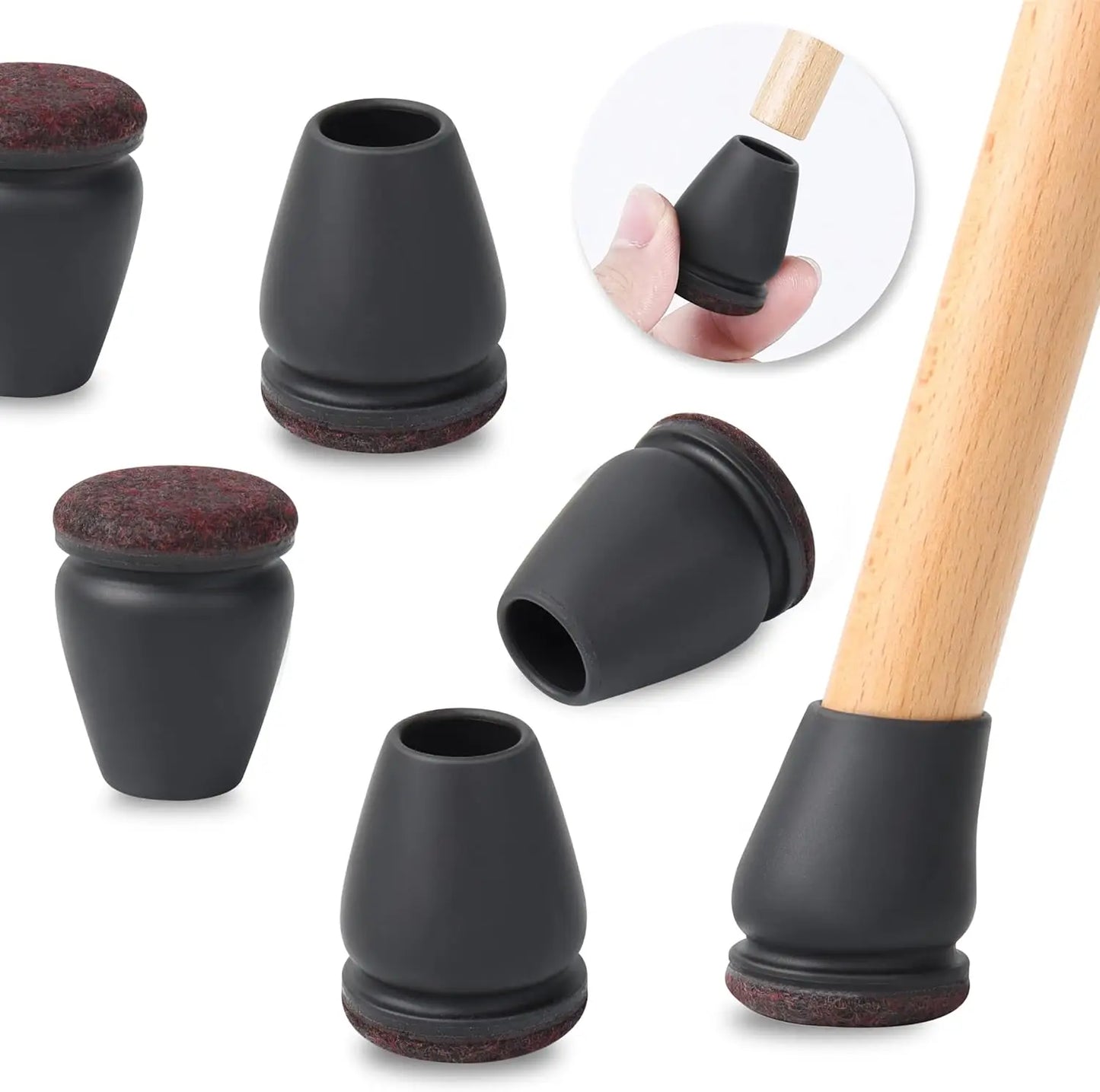 Chair Leg Floor Protector Foot Cover with Felt Pads (8PCS)