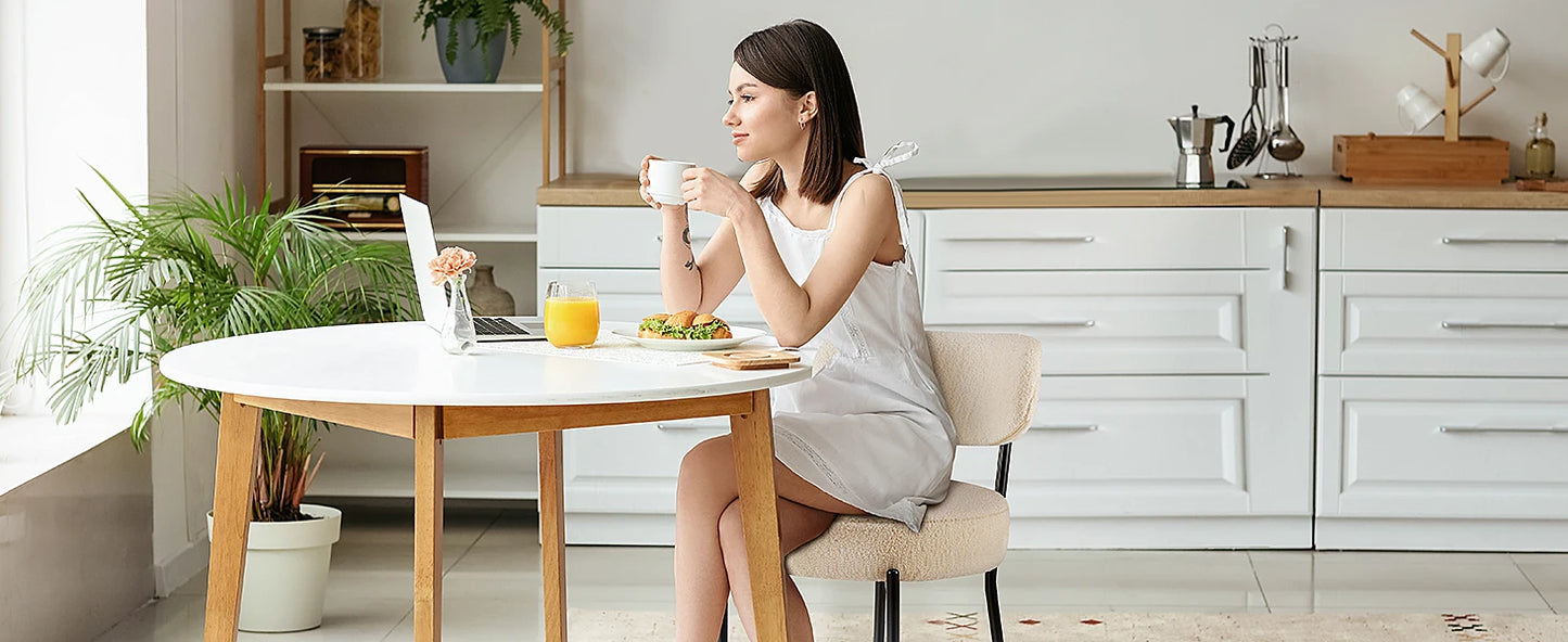 Ergonomic Round Dining Chairs (Set of 2)