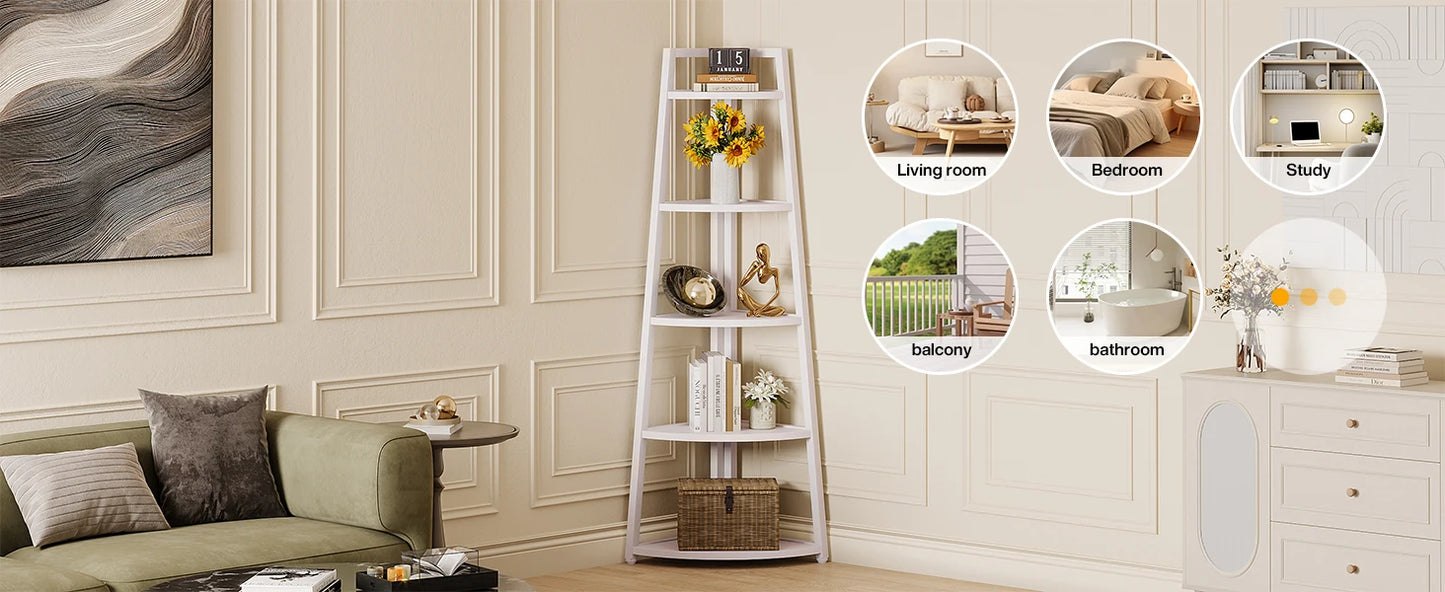 White Corner Bookcase