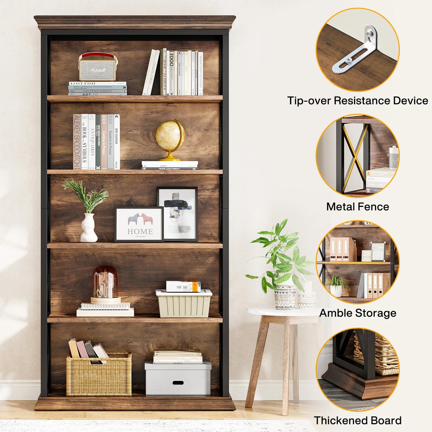 Industrial X-Frame Bookcase