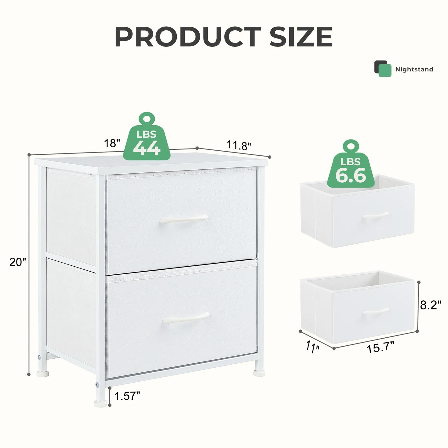Set of 2 Living Room Cabinets with Fabric Drawers