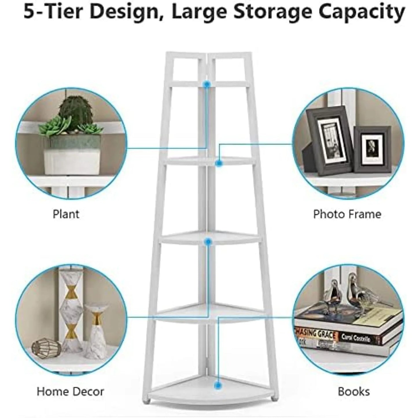 White Corner Bookcase