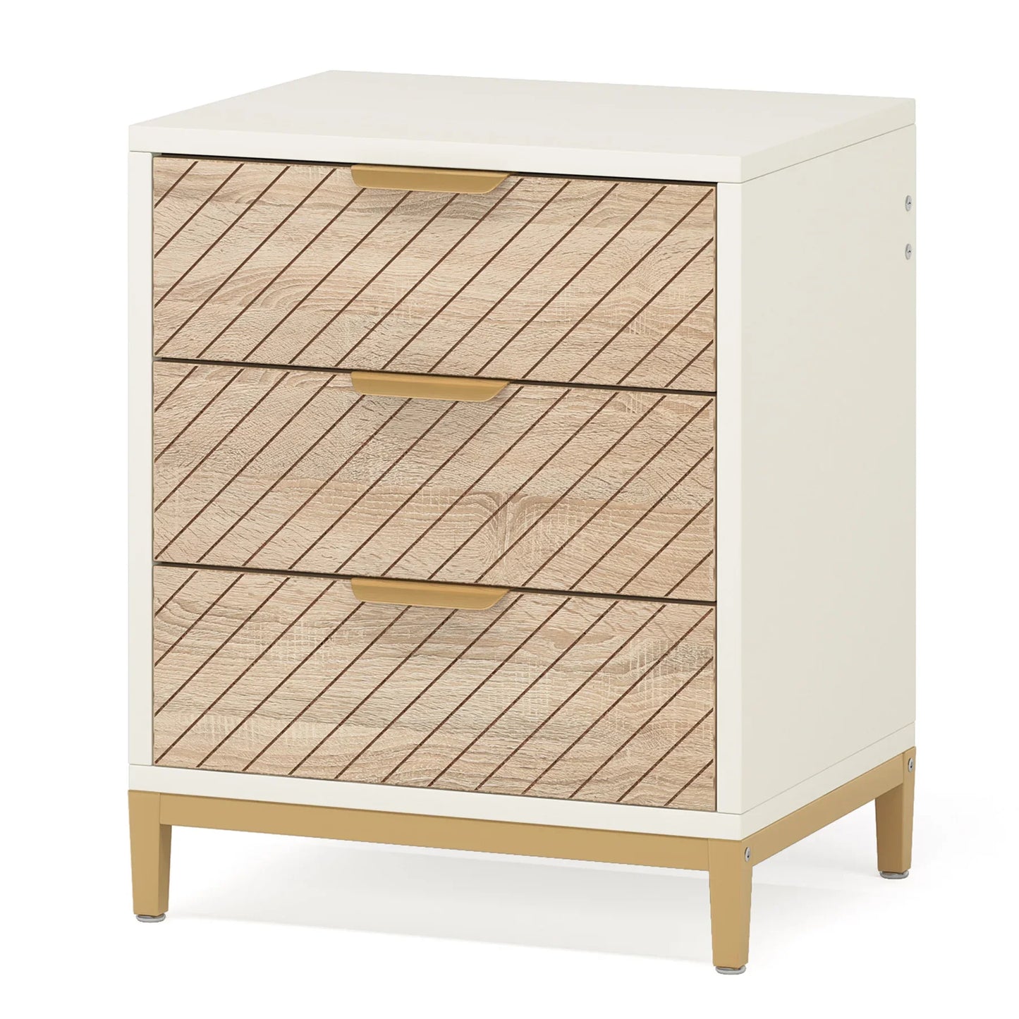 White & Gold Nightstand
