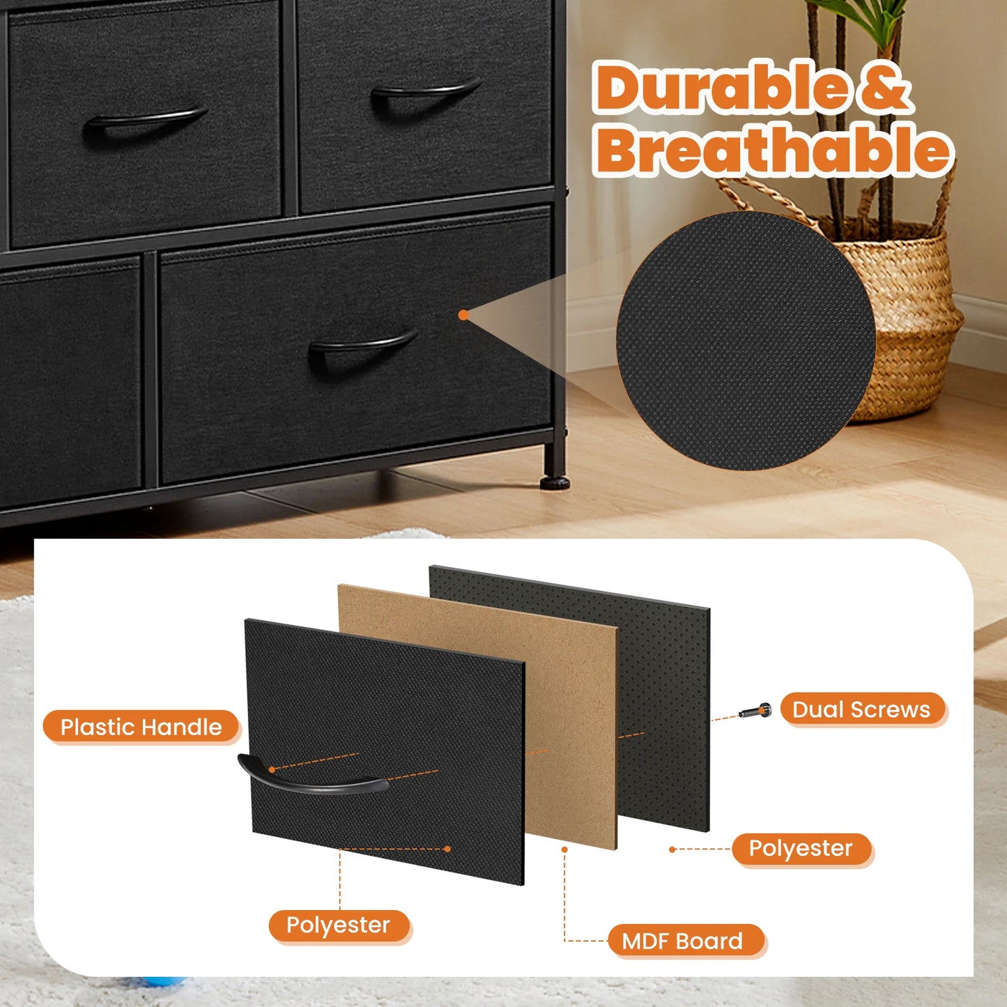 5-Drawer Shoe Cabinet TV Stand