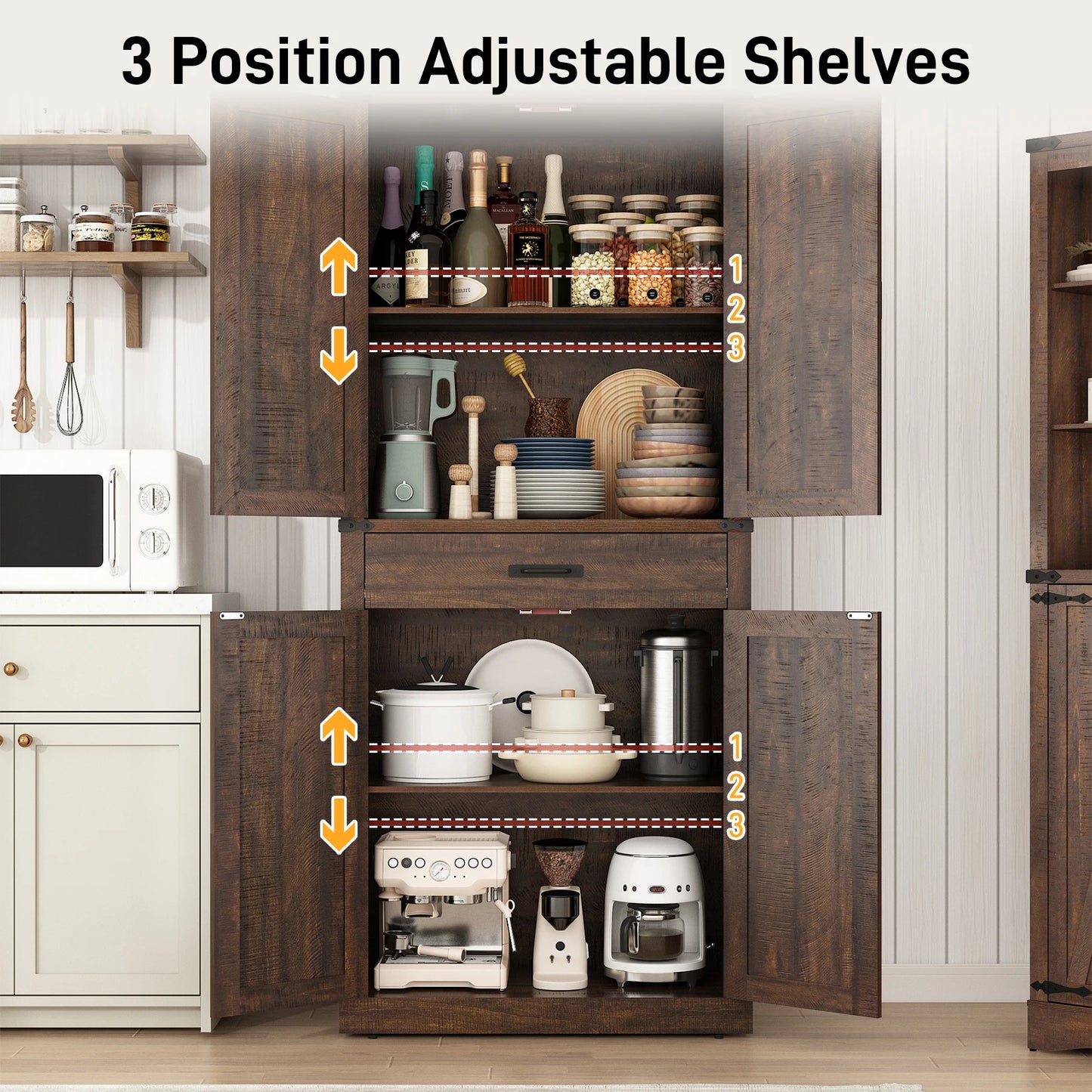 rustic kitchen cabinet with drawer