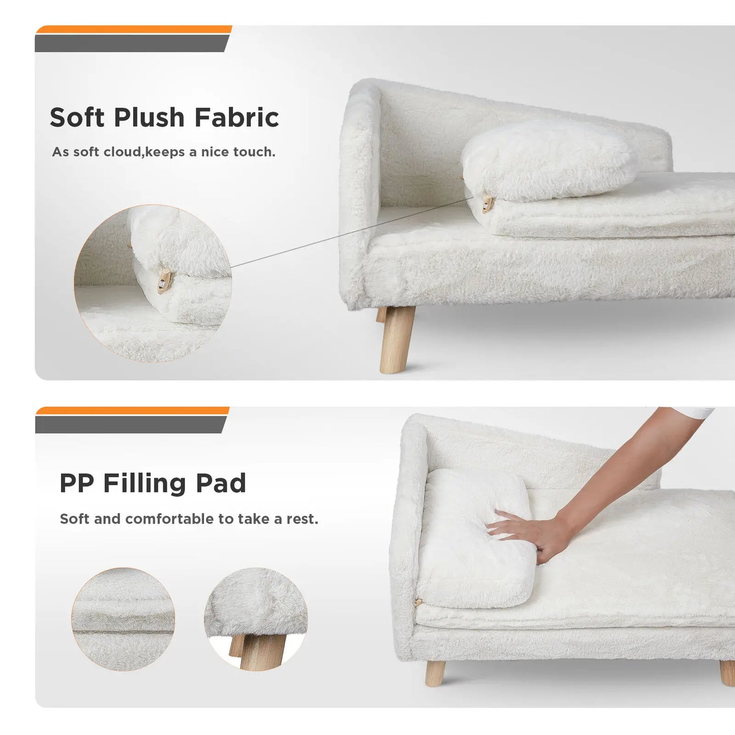 L-Shaped Elevated Pet Sofa Bed
