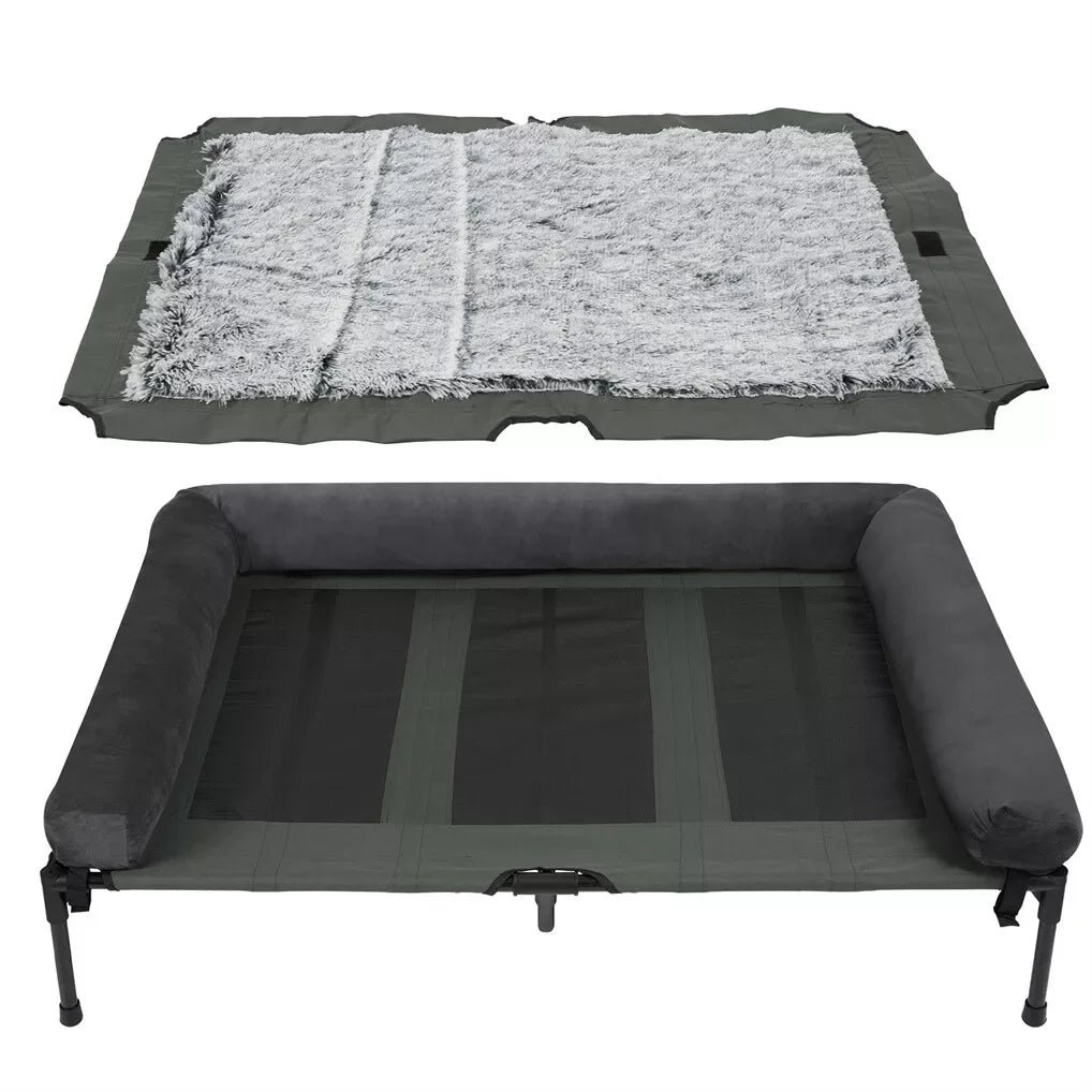 Outdoor Elevated Dog Bed with Bolster