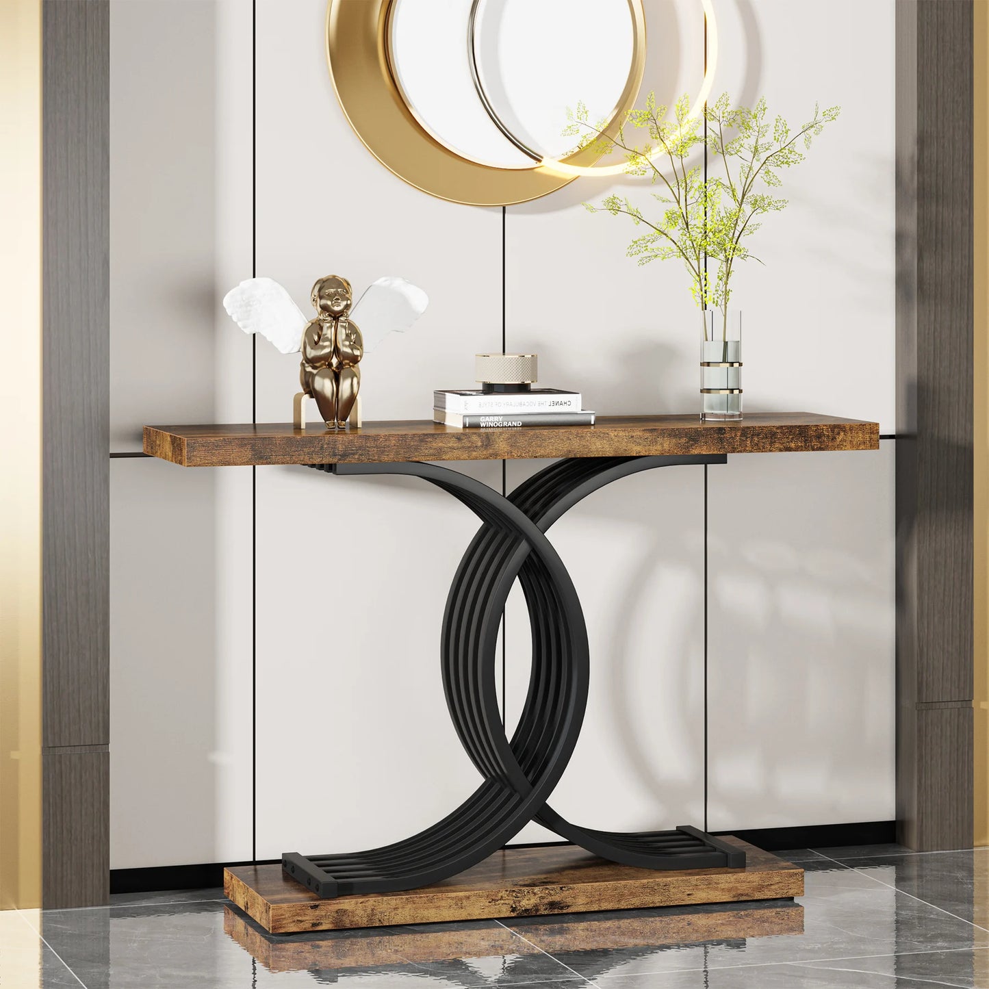 Gold Geometric Console