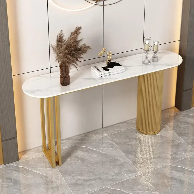 Nordic Midcentury Console Table – Modern Metal Entryway Table for Hallways and Living Room Luxury Décor