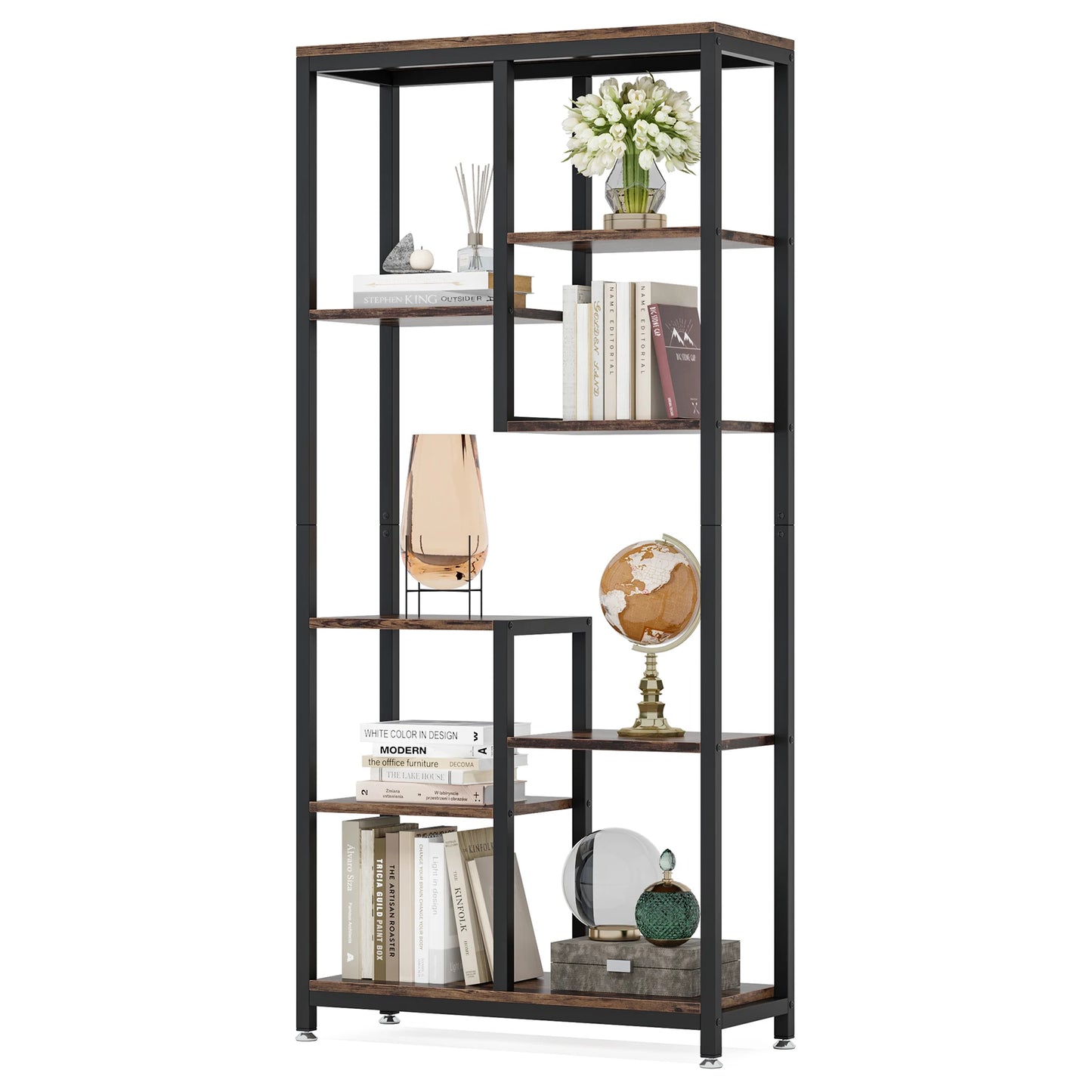 Staggered 8‑Tier Bookcase