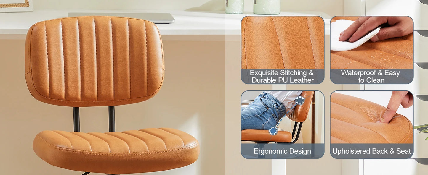 Armless Office Desk Chair with Lumbar Support
