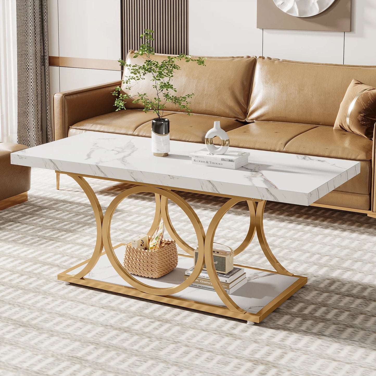 Faux Marble Coffee Table