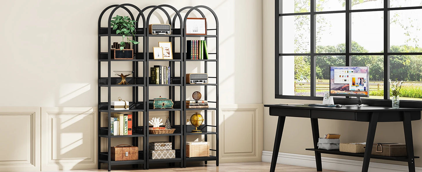 Arched 6‑Tier Bookcase