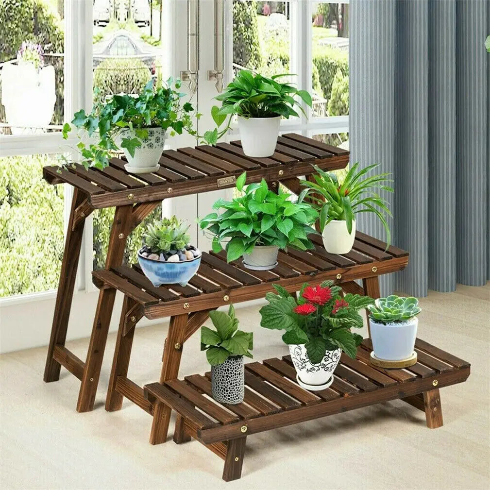 3‑Piece Wood Plant Stand