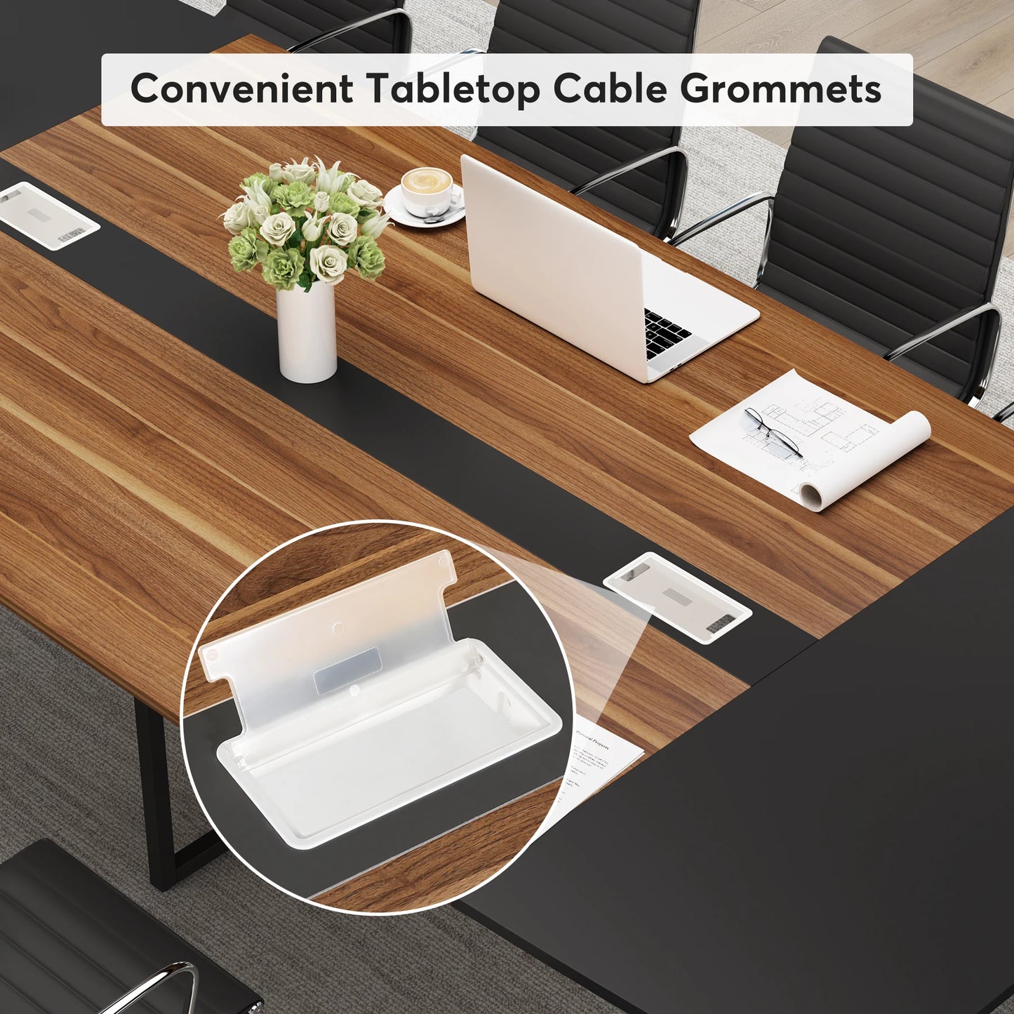 Boat-Shaped Conference Table
