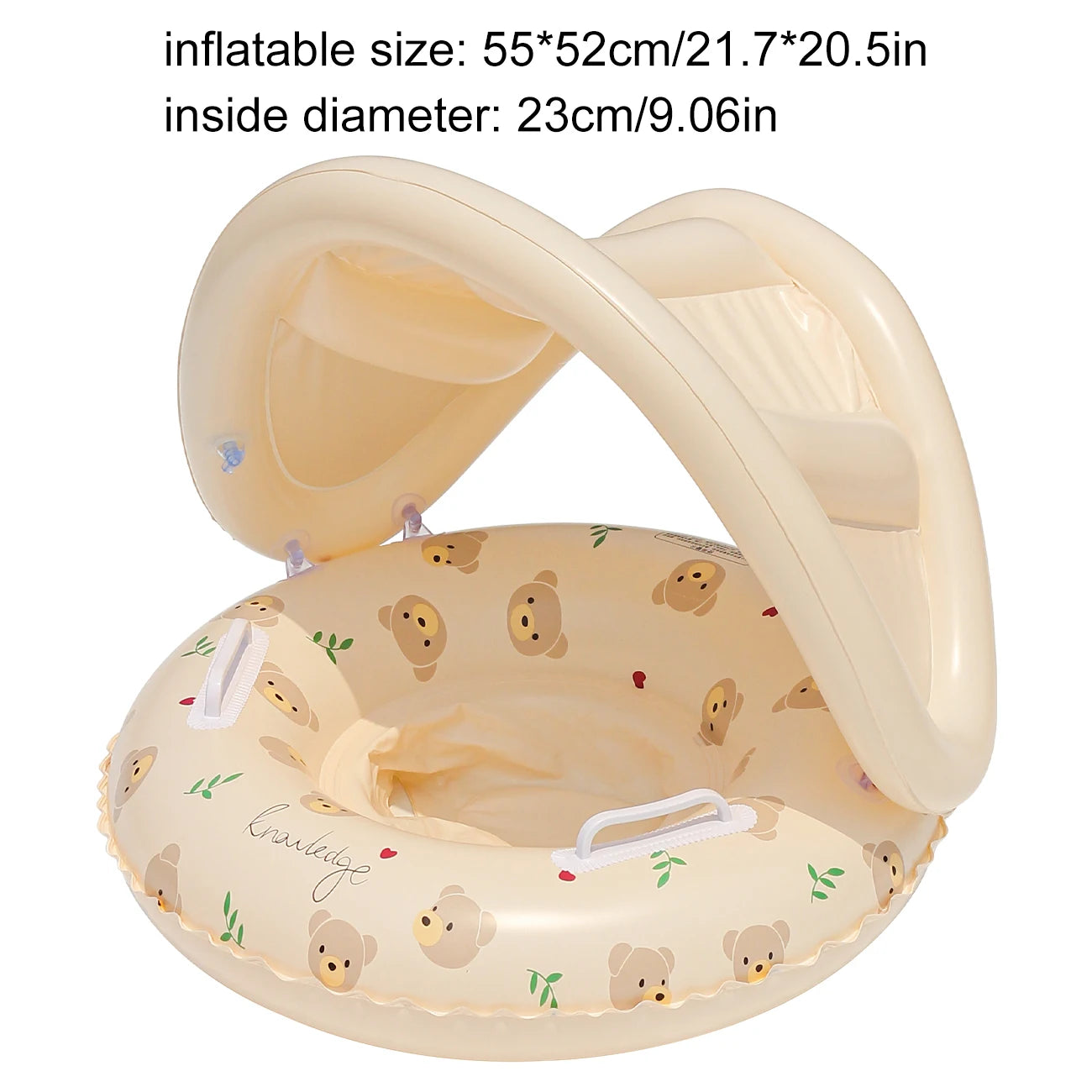 Inflatable swimming float with seat