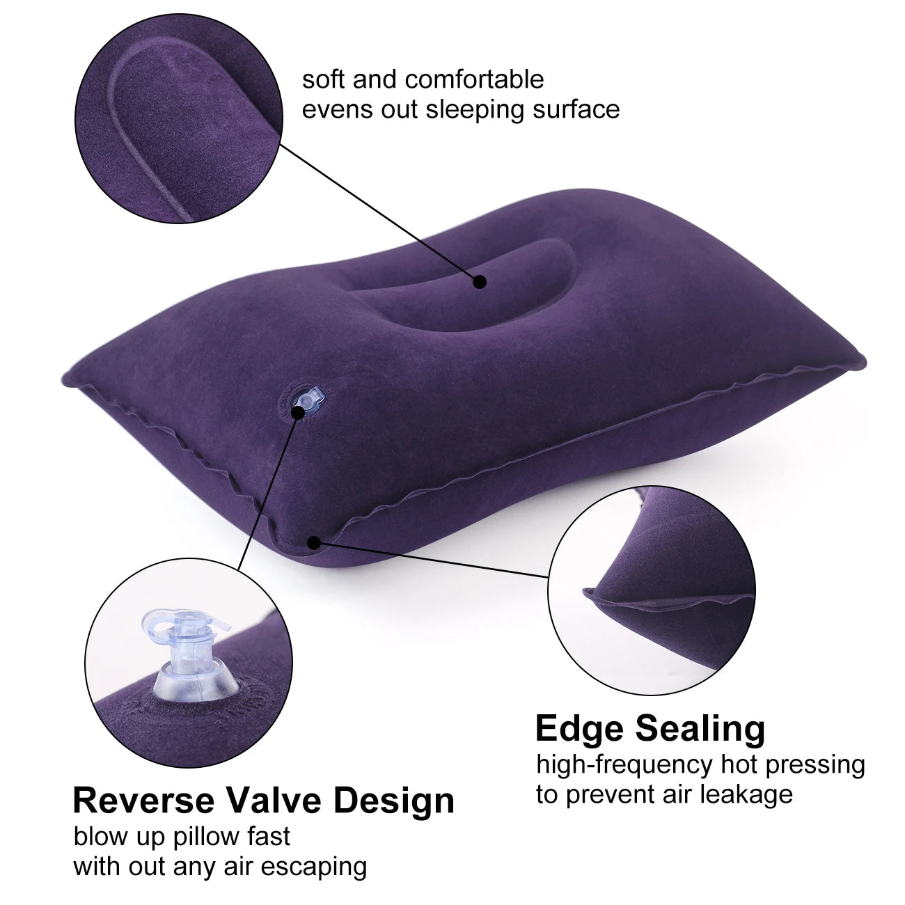 2 pieces of inflatable square pillow