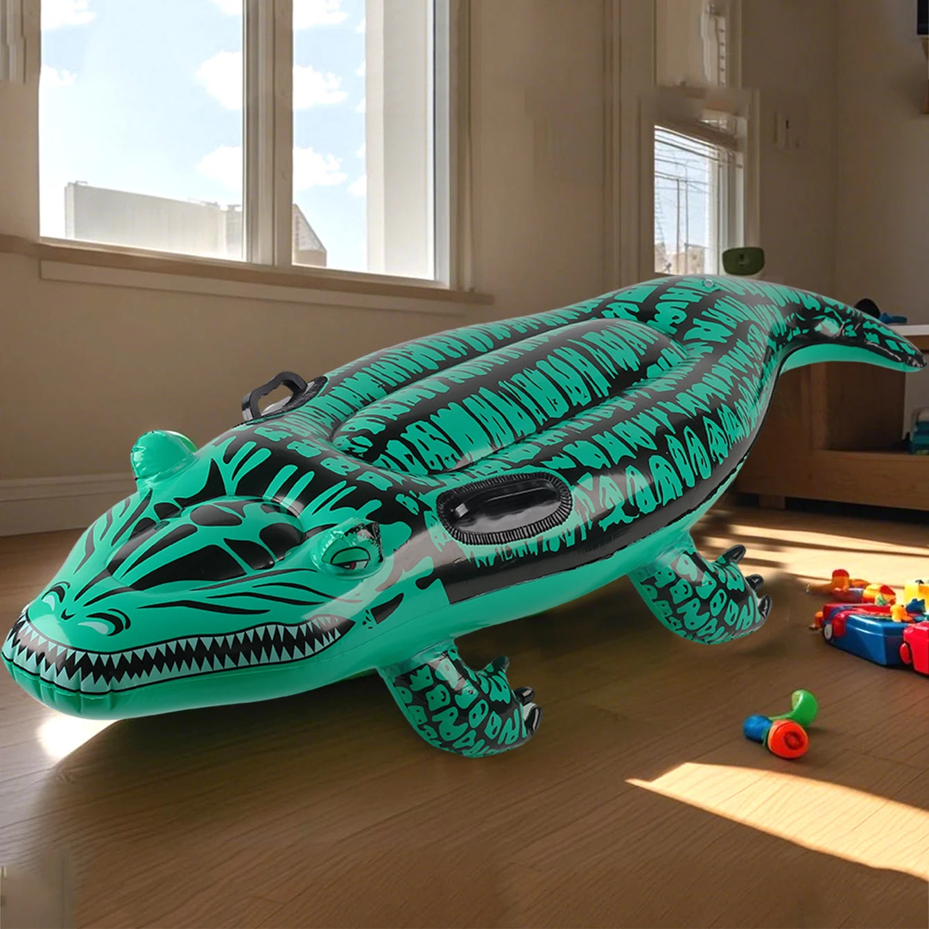 Summer Thick Inflatable Crocodile Shape Swimming Ring