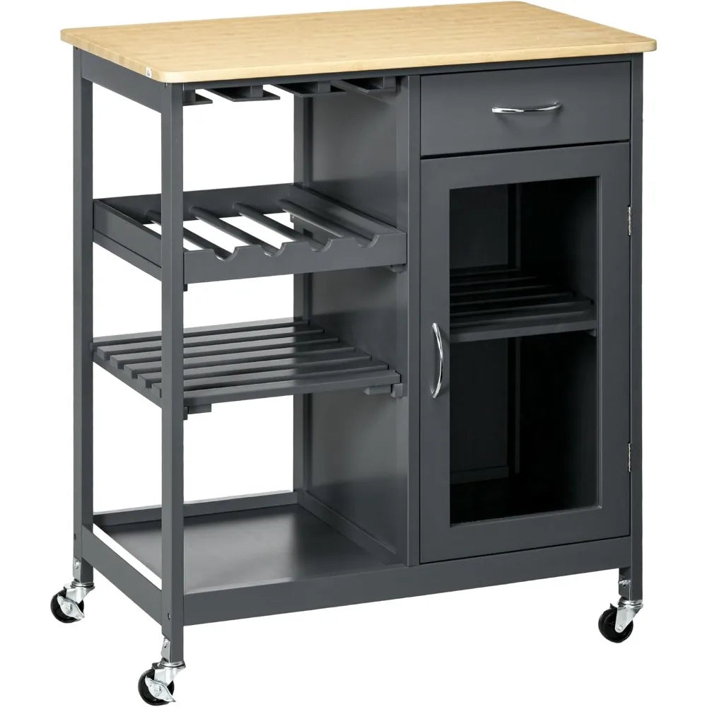Rolling Kitchen Wine Cart