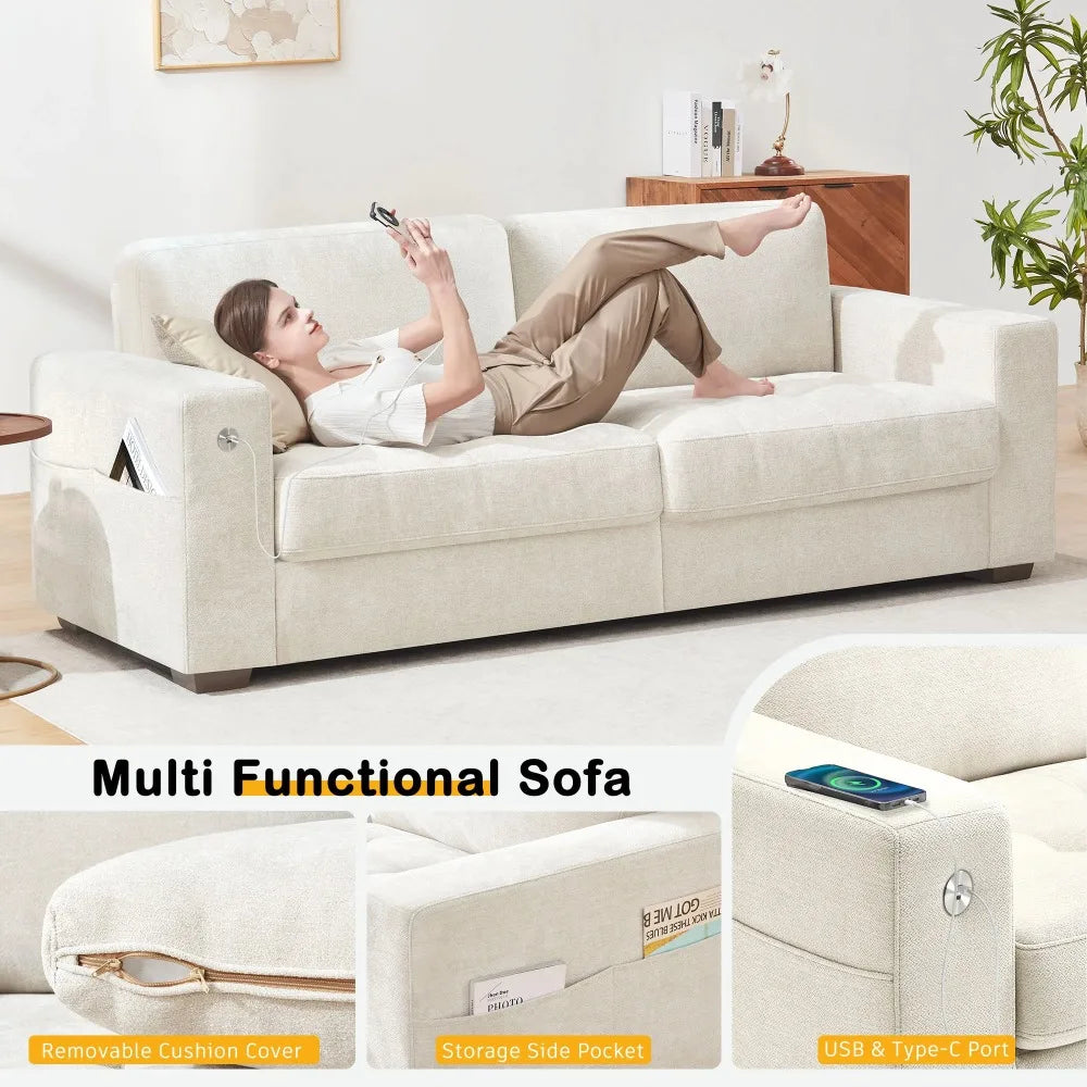 89'' Modern Chenille Sofa Couch