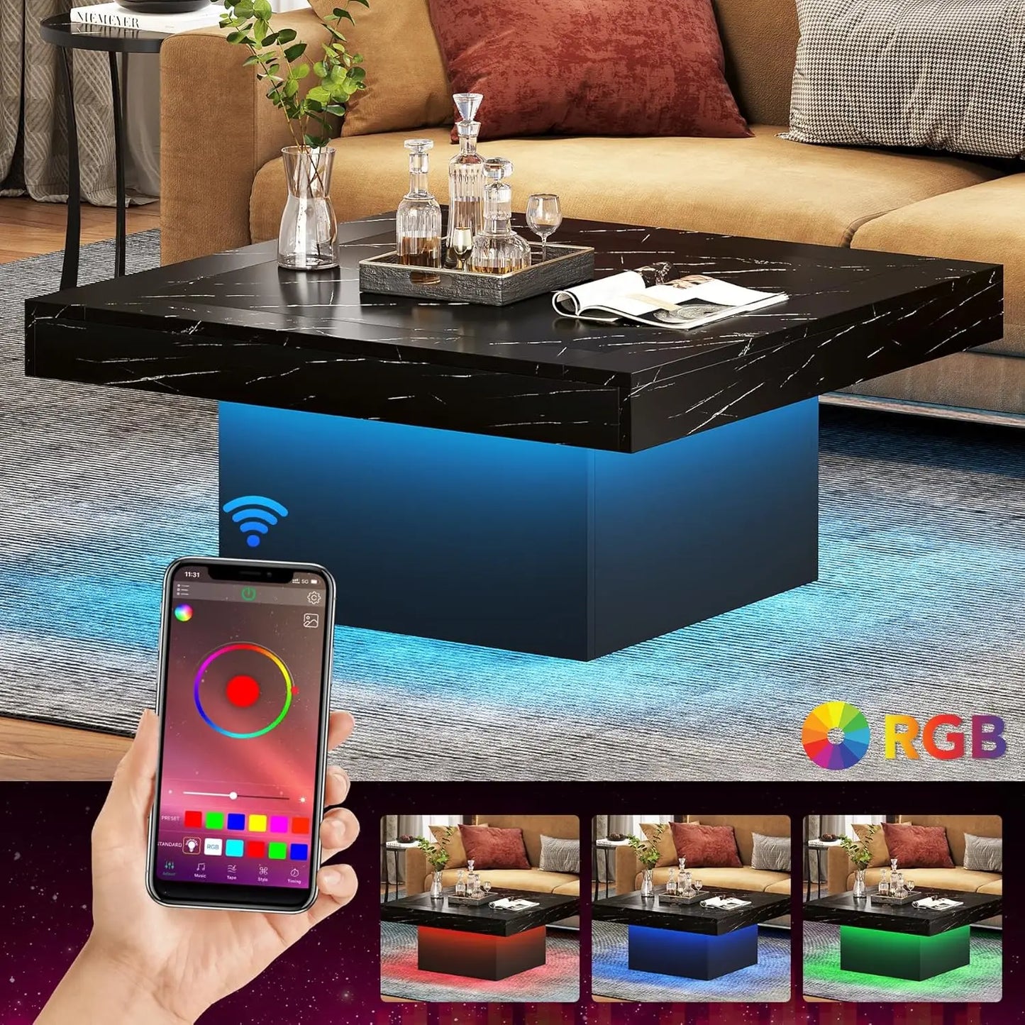 LED Rustic Coffee Table