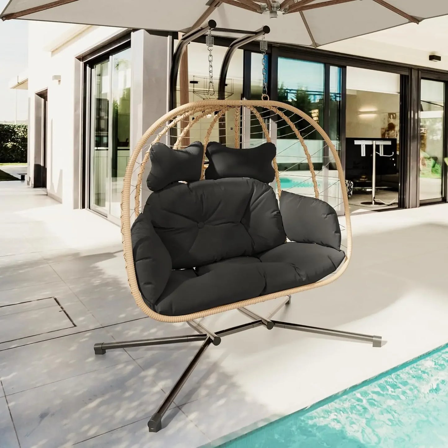 Foldable Wicker Egg Chair