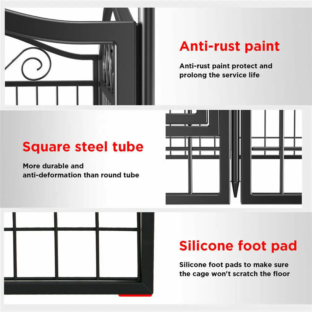 Foldable 8-Panel Dog Playpen with Gate